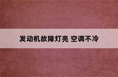 发动机故障灯亮 空调不冷